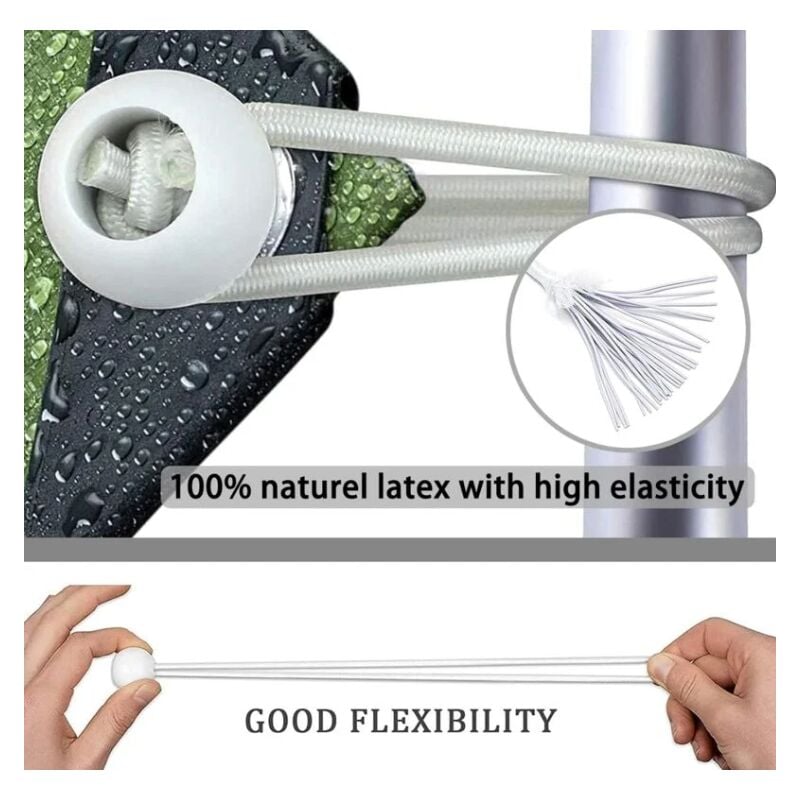 Elastic Rubber Straps with Balls for Marquees Tents Banners Tarpaulins 50 Pack