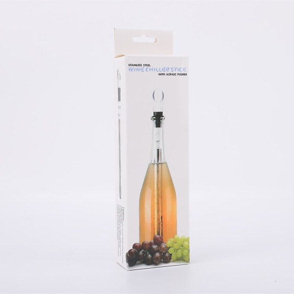 Stainless Steel Wine Chiller Rod with Pour Spout, Wine Cooler Set for Red and White Wine