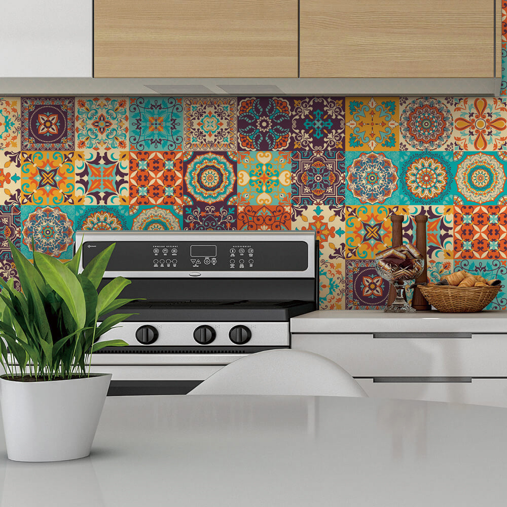 Waterproof Tile Stickers for Kitchen, Furniture, Table 15x15cm - 24 pcs