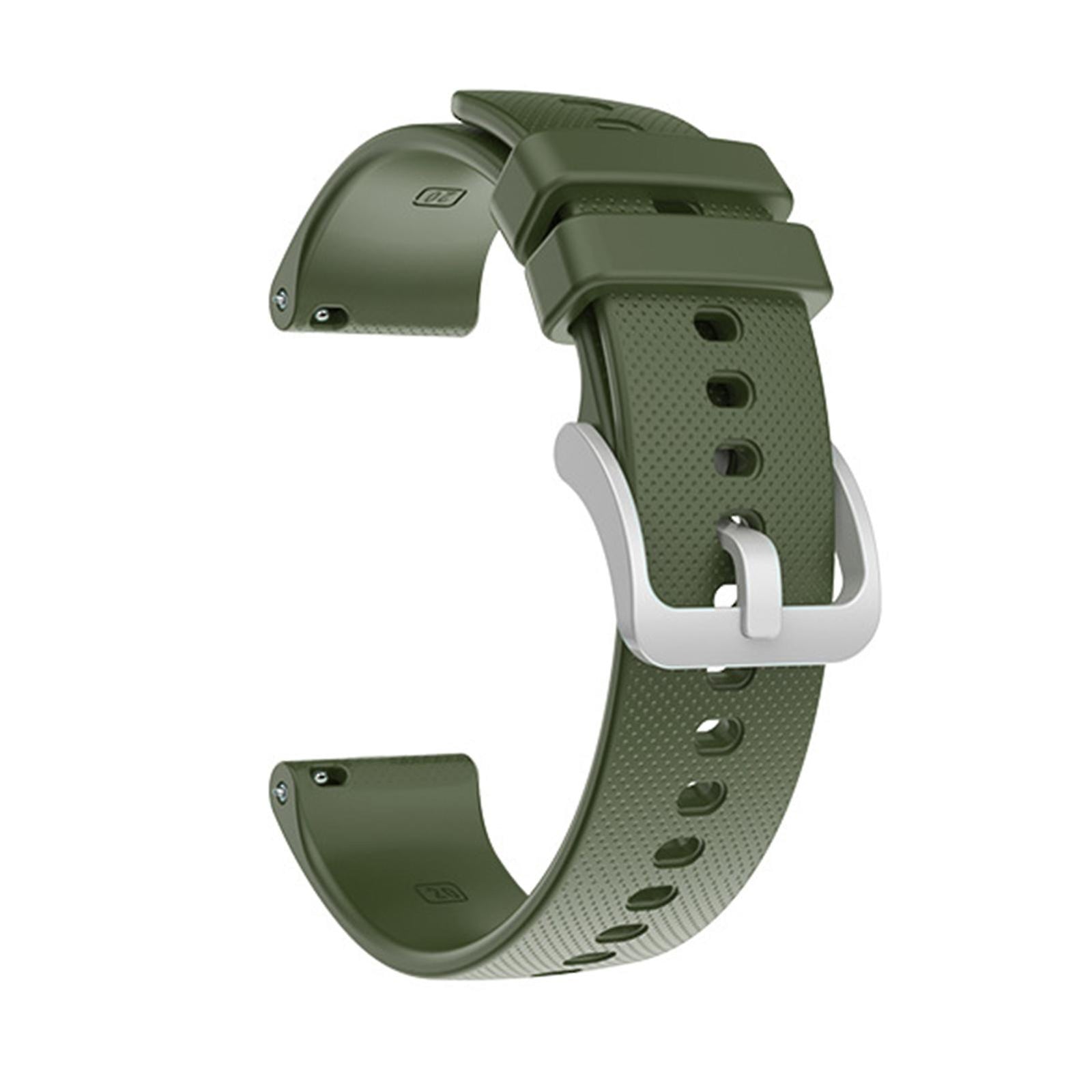 Garmin Venu SQ Vivoactive 3 4 Forerunner 245 Compatible Watch Band 20mm 22mm Checkered Soft Silicone Strap Army Green