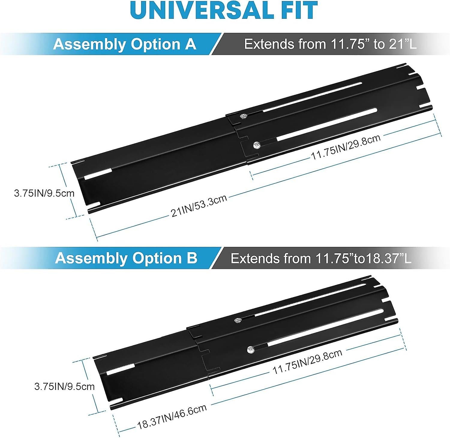 Adjustable Heat Spreaders 4pcs 30-53cm Heating Plate Set Compatible with Most Gas Grills