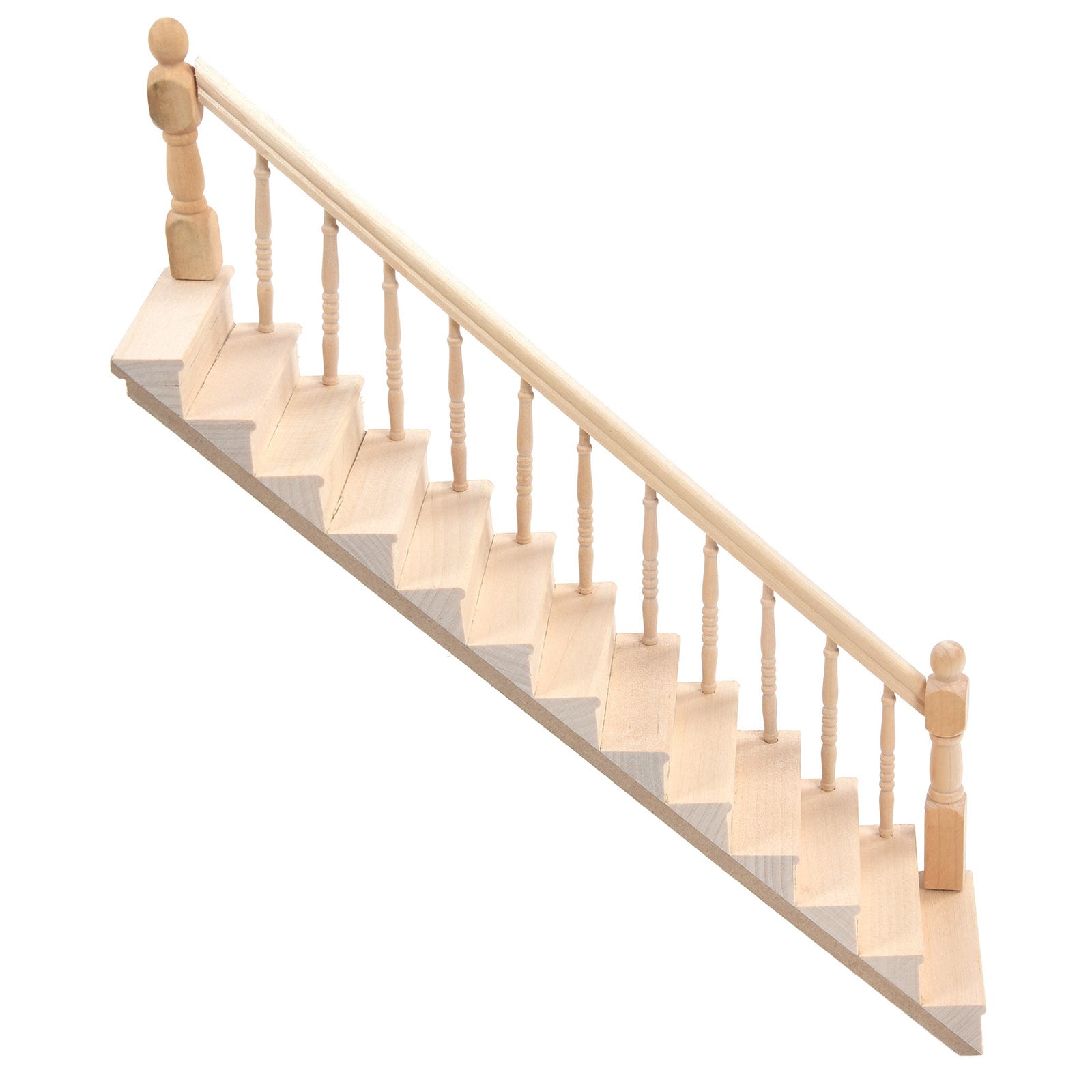 1/12 Scale Dollhouse Staircase DIY Miniature Smooth Rounded Corners Birch Material for Crafts