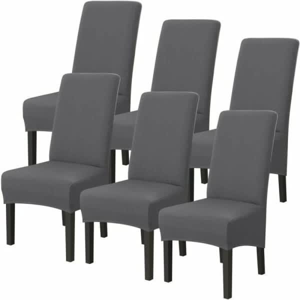 Washable Universal Stretch Microfiber Chair Covers 6-Pack