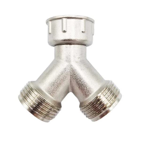 Brass Y-connector for washing machine, 3/4 splitter, 2-way hose connection 3/4 (FMY)