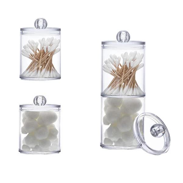 Sophisticated Crystal Glass Apothecary Jars with Removable Lids for Bathroom Vanity Organizers and Decor