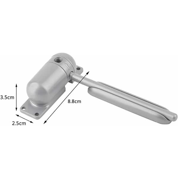 Self-Closing Door Closer Spring Surface Mounted Adjustable Durable Gray Compatible with Self-Closing Doors