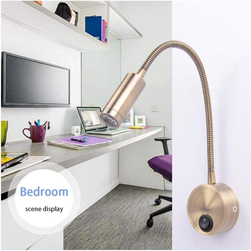 12V RV Boat Wall Lamp Flexible Gooseneck Touch Control Switch LED Reading Light