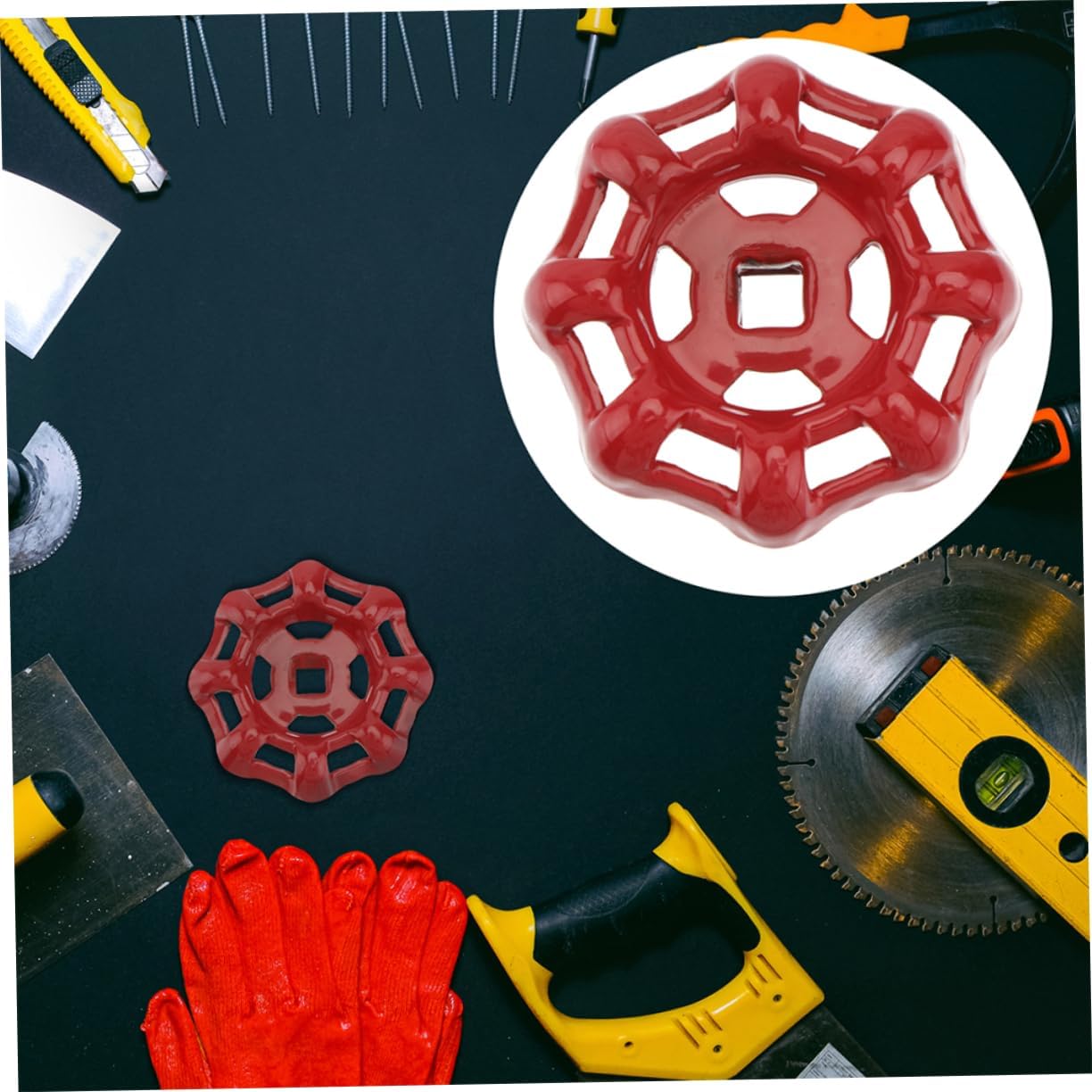 1set Gate Valve Handle Door Handles Gate Wheel Outdoor Faucet Handle Shower Faucet Handle Shutoff Handle Fitting Shower Knob Replacement Water Spigot Handle Cast Iron Red 2pcs