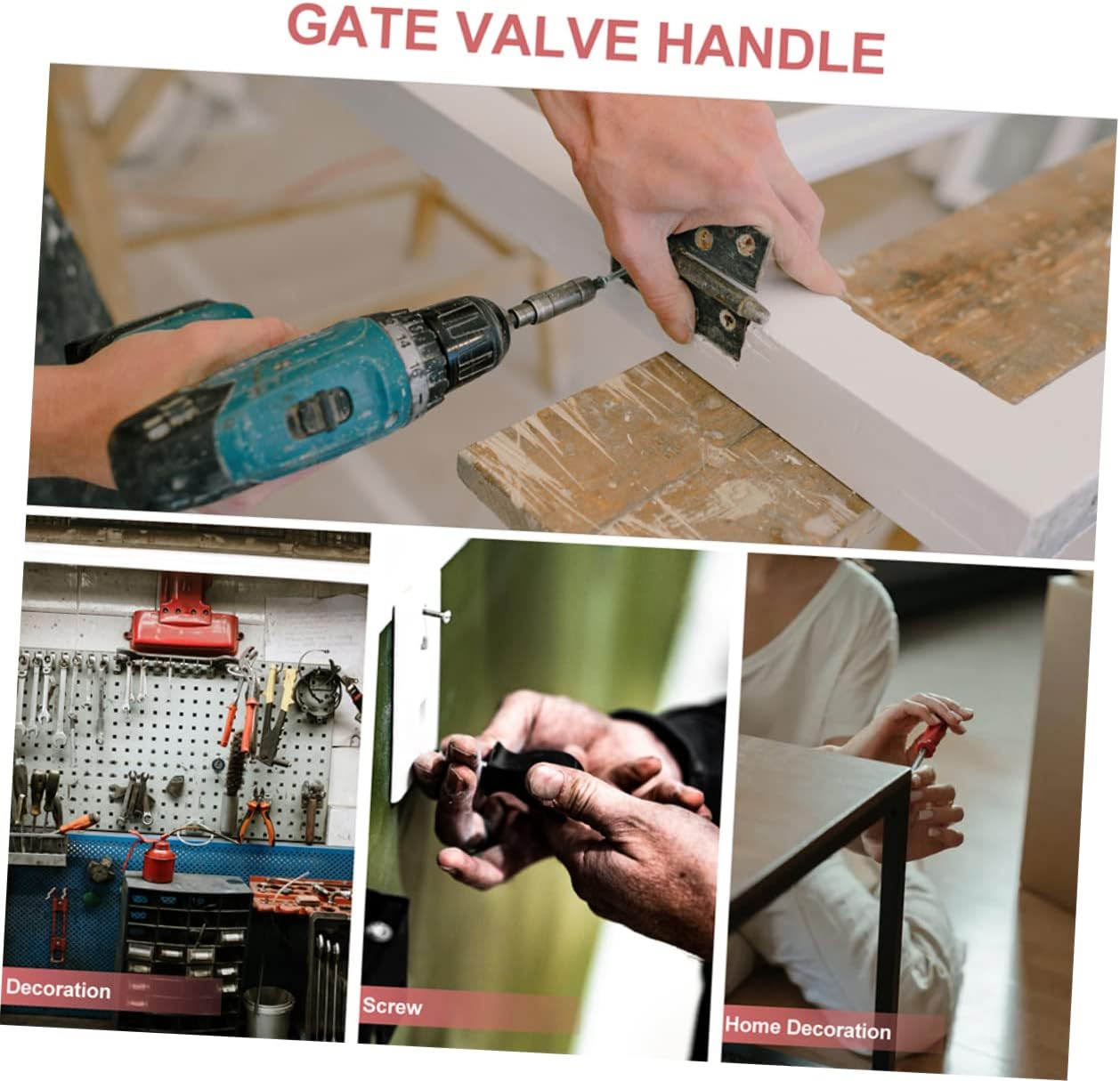 1set Gate Valve Handle Door Handles Gate Wheel Outdoor Faucet Handle Shower Faucet Handle Shutoff Handle Fitting Shower Knob Replacement Water Spigot Handle Cast Iron Red 2pcs