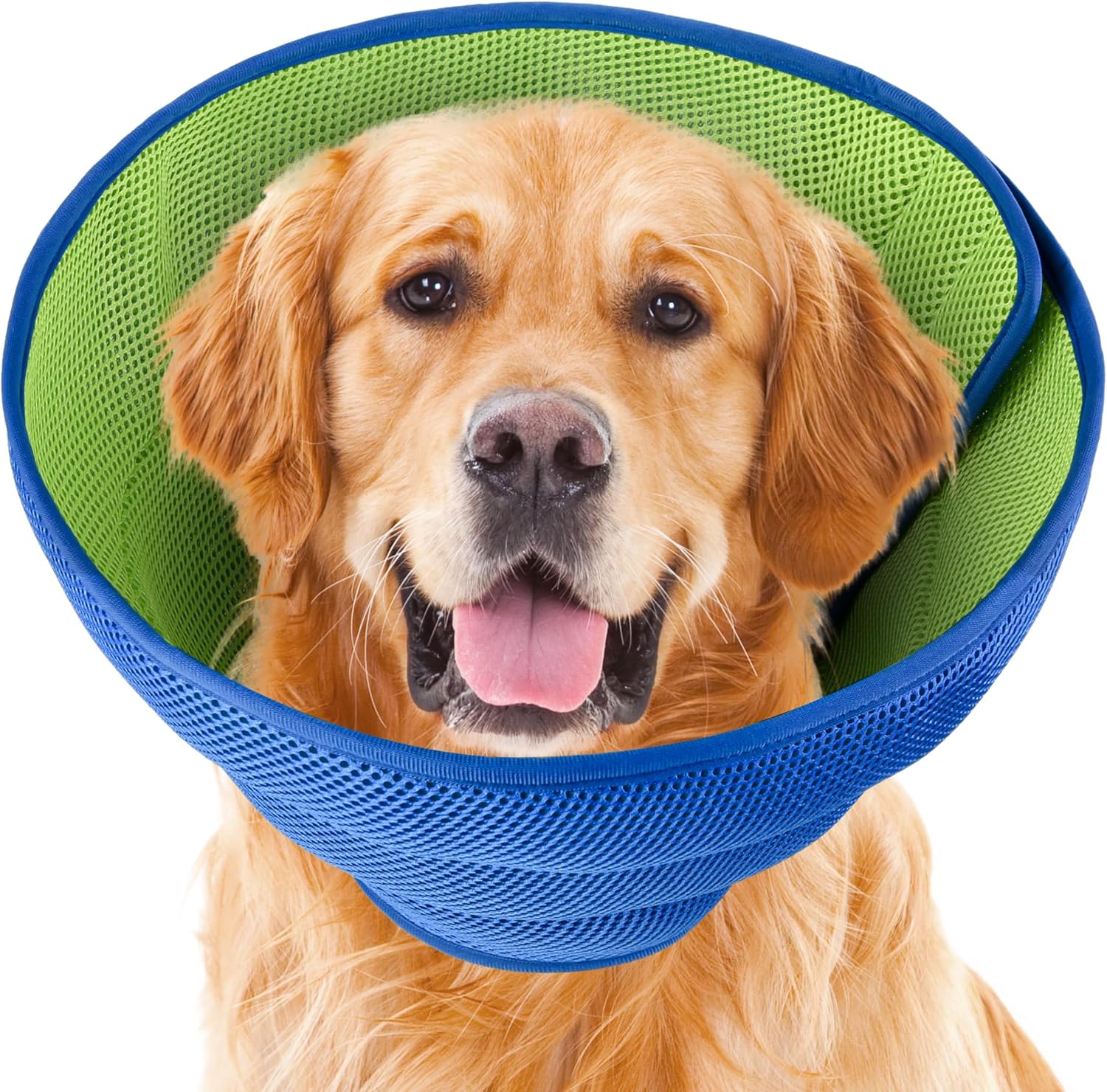 Soft Dog Cone for Dogs After Surgery, Breathable Dog Cones for Large Medium Small Dogs and Cats Anti-Lick Protective Wound,Adjustable Dog Recovery Cone Collar, Elizabethan Collar for Pet (M)