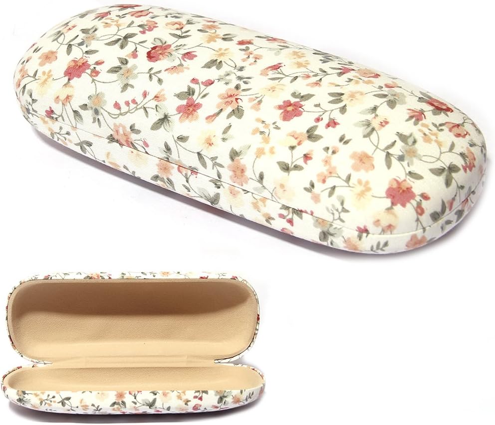 Eyeglasses Cases, Polersun Slim Retro Floral Pattern Glasses Case for Women Ladies Girls