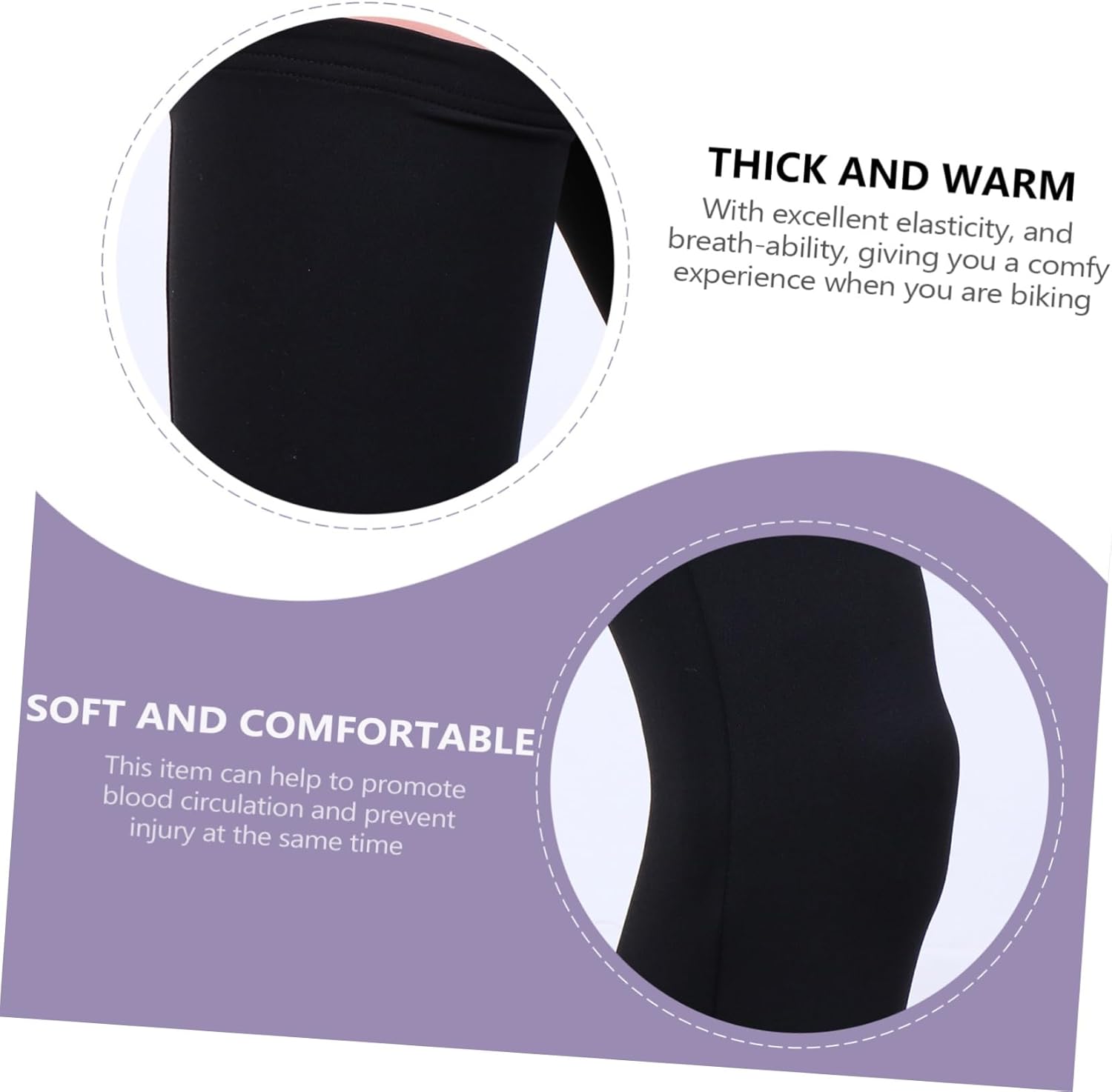 1Pair Thermal Cycling Leg Warmers for Men Women Fleece Lined Knee Sleeves for Outdoor Sports Compression Support for Running Biking Relief Calf Sleeves