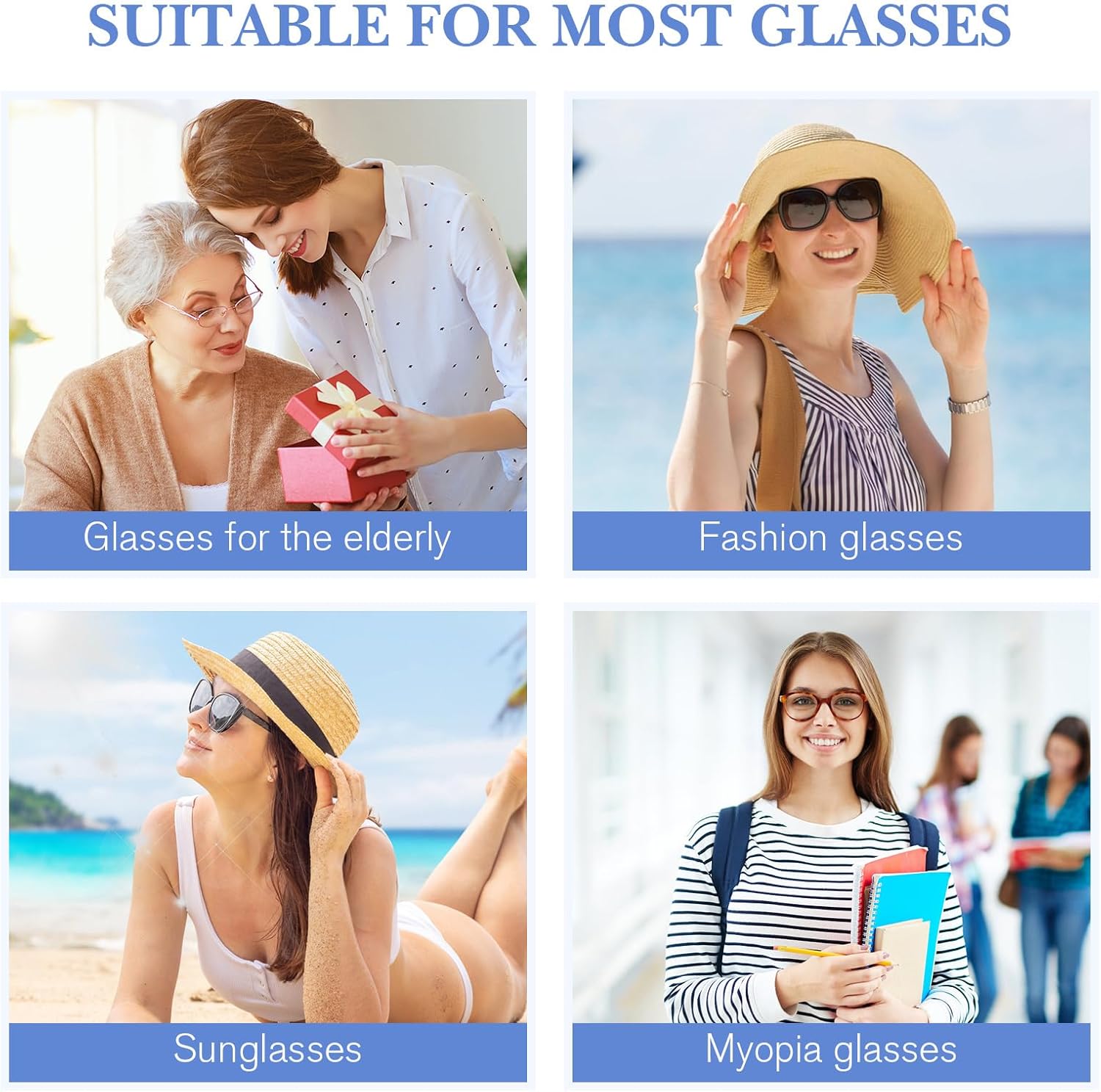 1 Pair Metal Glasses Replacement Temple, Eyeglass Arms Legs Replacement, Glasses Repair Kit Universal Glasses Arm Replacement Legs for Glasses, Sunglasses, Black