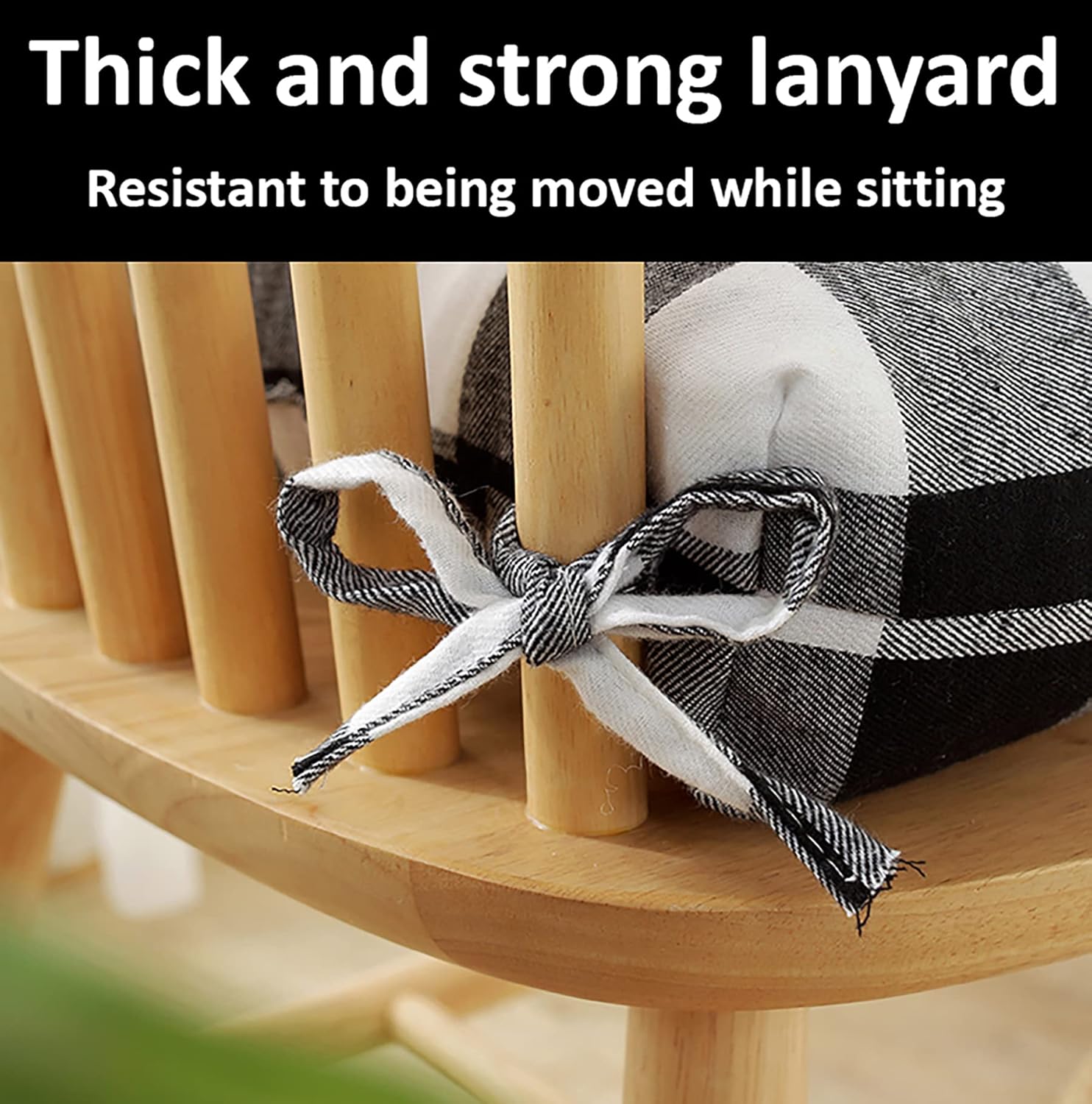 Kitchen Chair Cushions with Ties, Set of 2 Buffalo-Checked Dining Pads Seat for Chairs, 17 x inches Buffalo-Plaid Christmas Decoration Home (Black White Small Stripes) (BD906455-2)