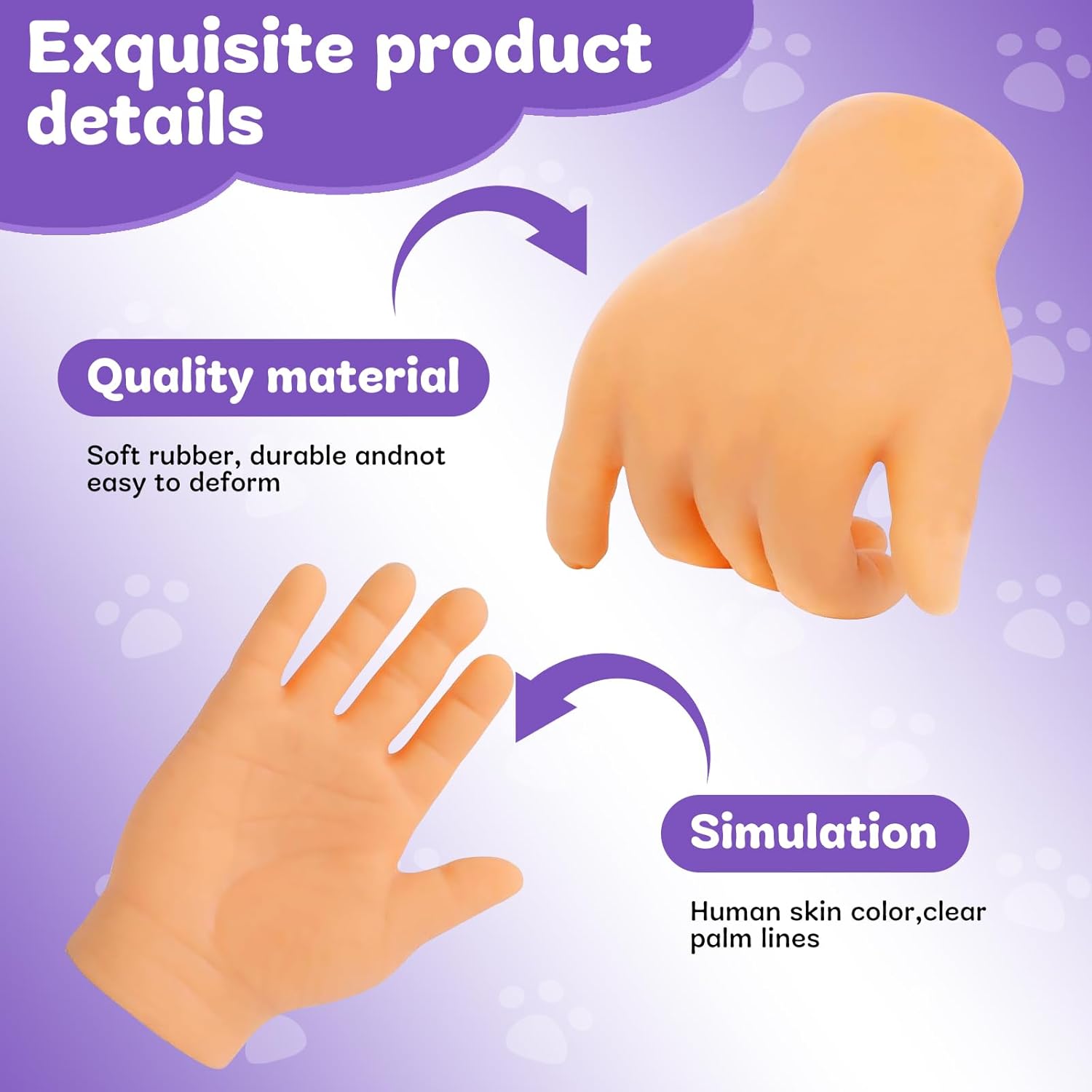 7-Pack Mini Hands for Cats, Tiny Hands for Cats,Crossed Cat Mini Hands,Small Elastic Hands for Cats,Mini Human Hands for Cats,Tiny Folded Hands for Cat Paws, Mini Crossed Cat Hands for Cats