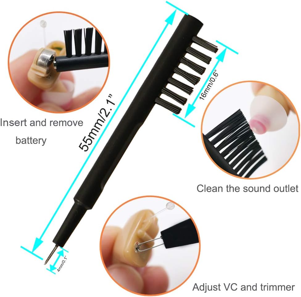 Hearing aid Wax Guards Filters Cerumen Stop Wax Traps for Phonak, Unitron, Widex Hearing aids Cleaner with Cleaning Brush kit Tools and Carry case – 3Packs/24 Filters