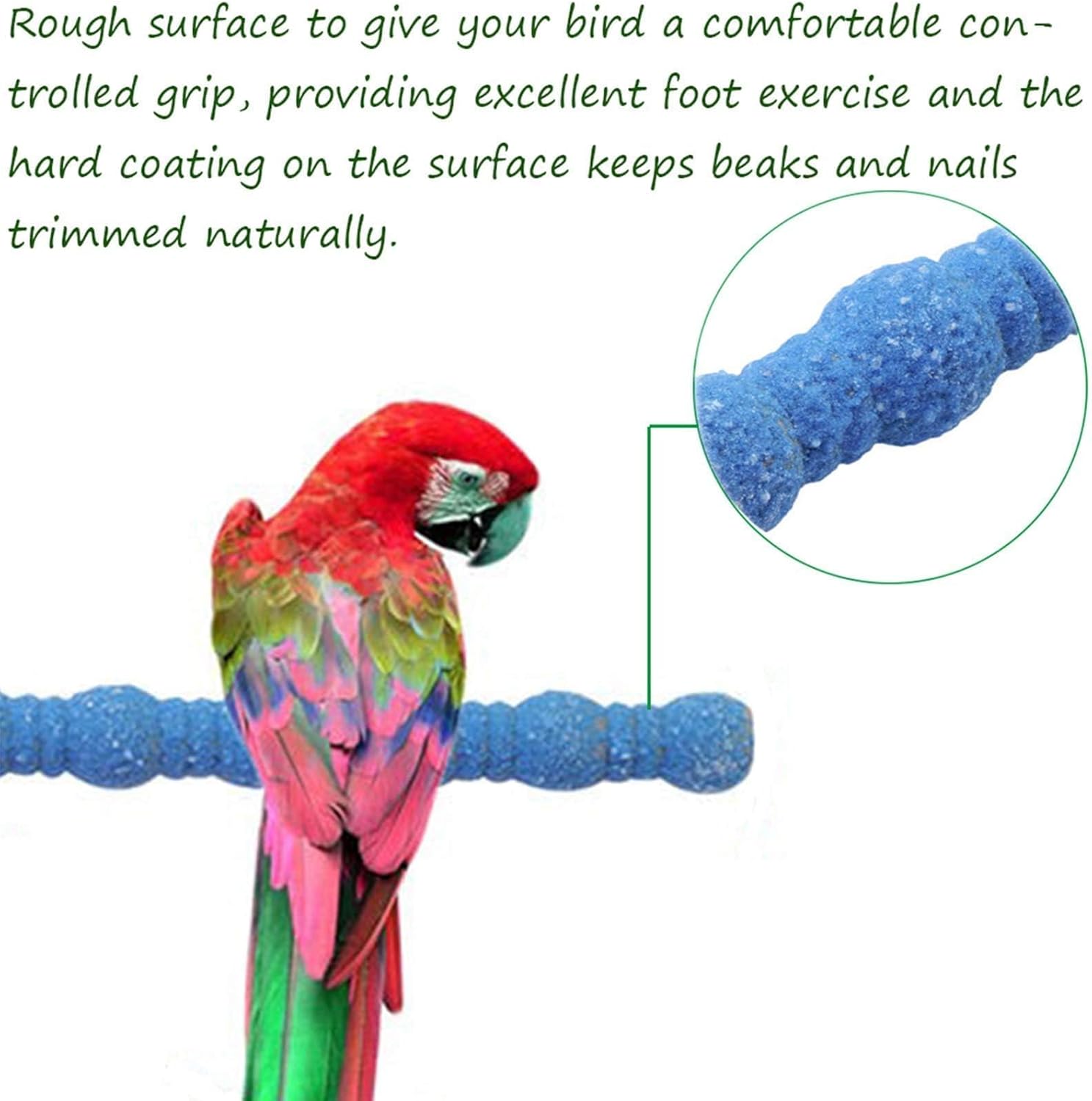 Bird Perch Parrot Stand Cage Accessories Natural Wooden Stick Paw Grinding Rough-surfaced Chew Toy for Cockatiels,Cockatoo,Lorikeet,Conure,Parakeet 3 Pack (Random Color,7.9inch)