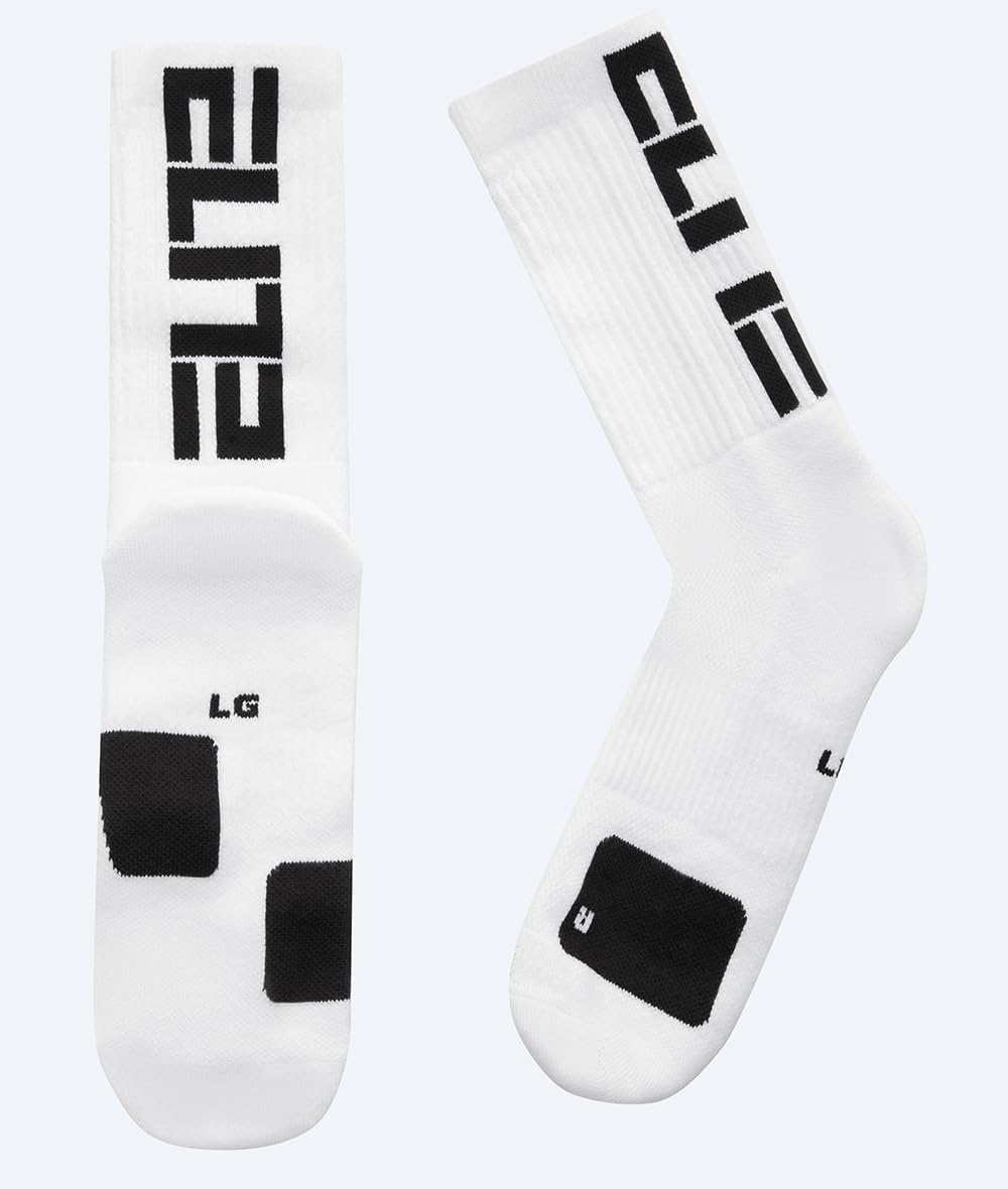 Elite Basketball Crew Socks for Men and Women, Cushion Performance Athletic Basketball Socks