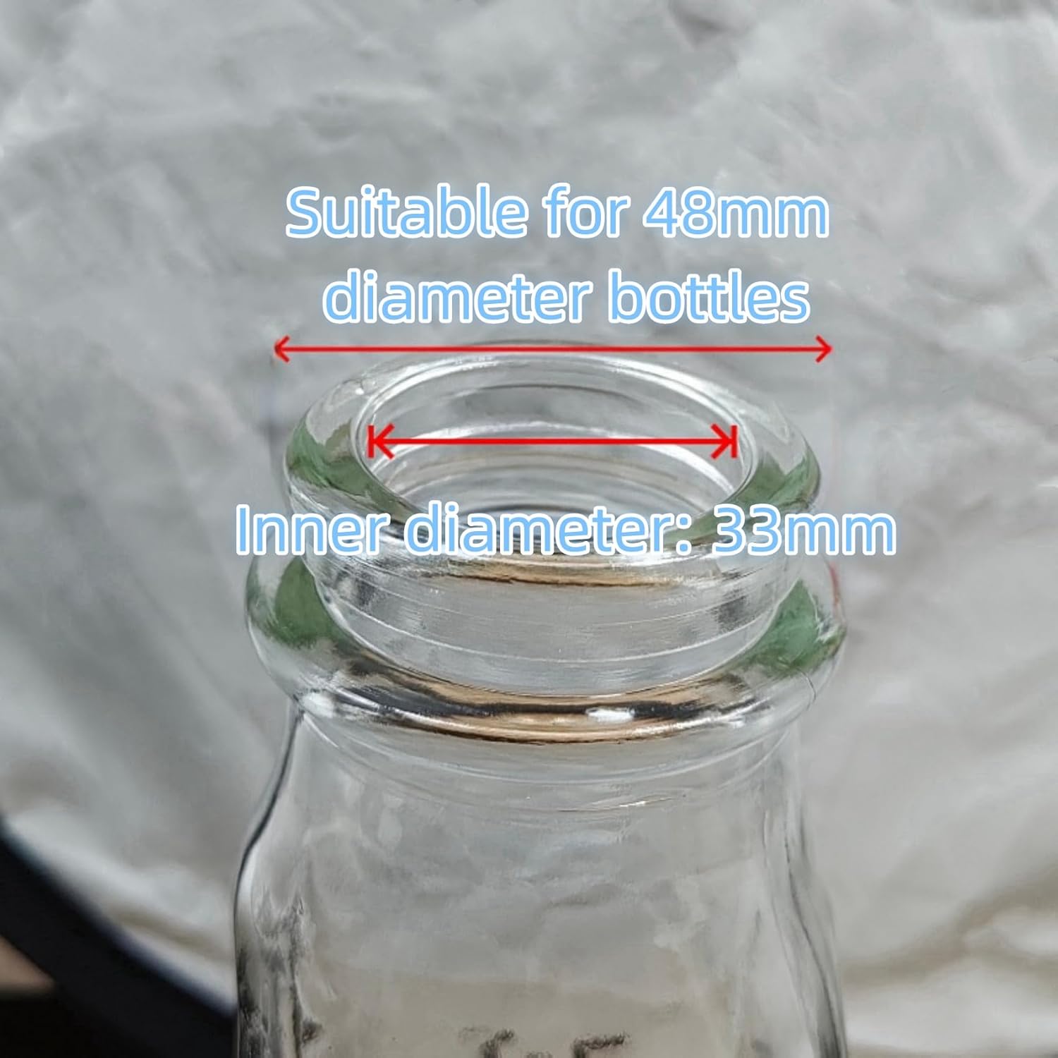 4 PCS Glass Bottle Replacement Caps with Tampered Evident Seal,48mm Diameter Bottle Lids Compatible With Stanpac & Libbey Milk Glass Bottles.Reusable,Long-Lasting and Easy to Clean Bottle Caps