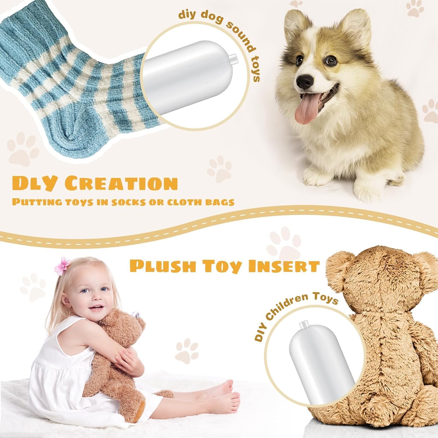 30 Pack Replacement Squeakers for Dog Toys, Plastic Dog Toy Squeakers Repair Squeaky Dog Toys DIY Toy Accessories Pet Squeaker Insert Replacement Cat Dog Toys (3 Models)