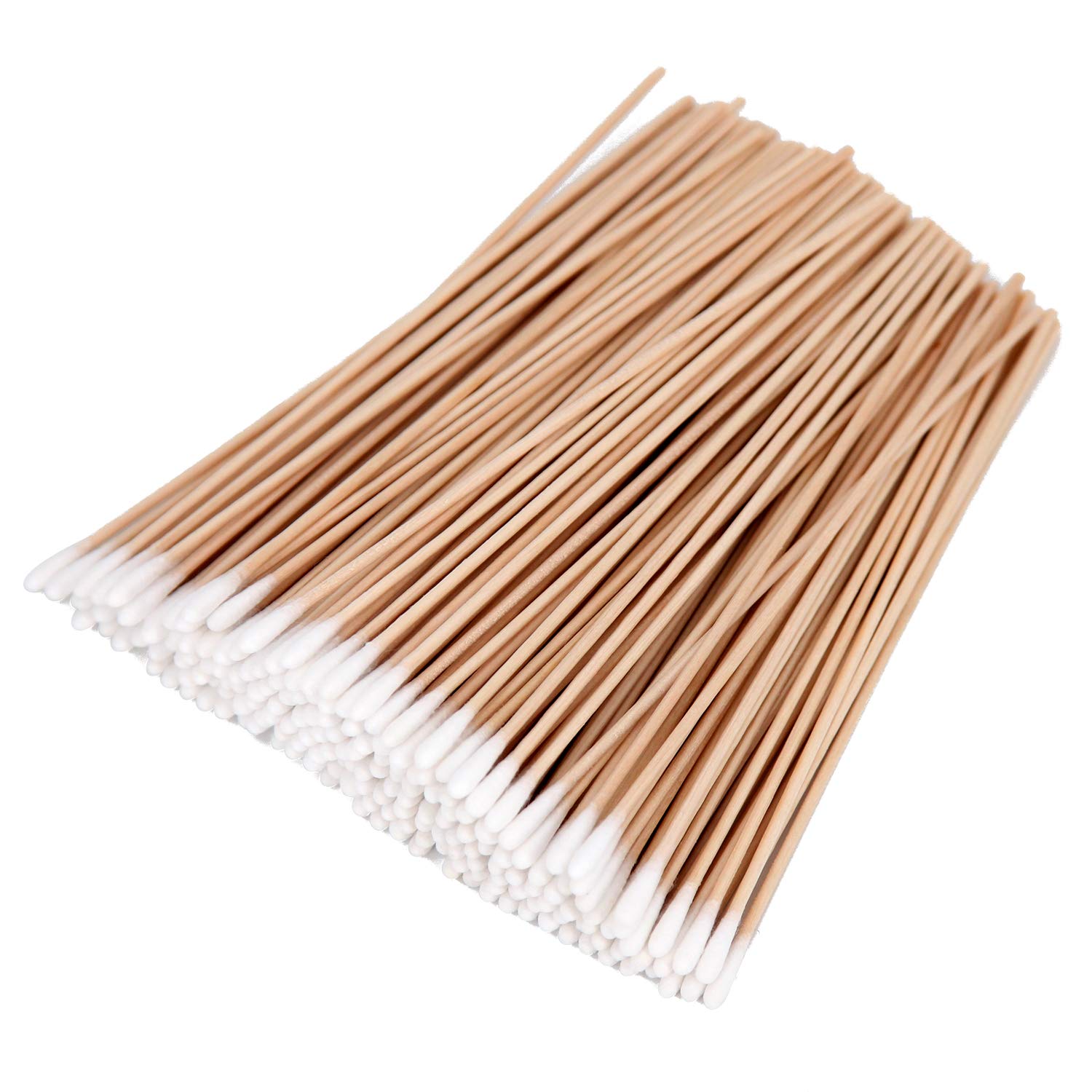 200PCS Cotten Swab Applicators, 6 Inch Long Wooden Cotton Swabs - Cleaning Gun Sterile Medical Q Sticks Tips Applicator With Wood Handle - Makeup & Ear Cleaner Remover Tools - For Ceramics, Jewelry