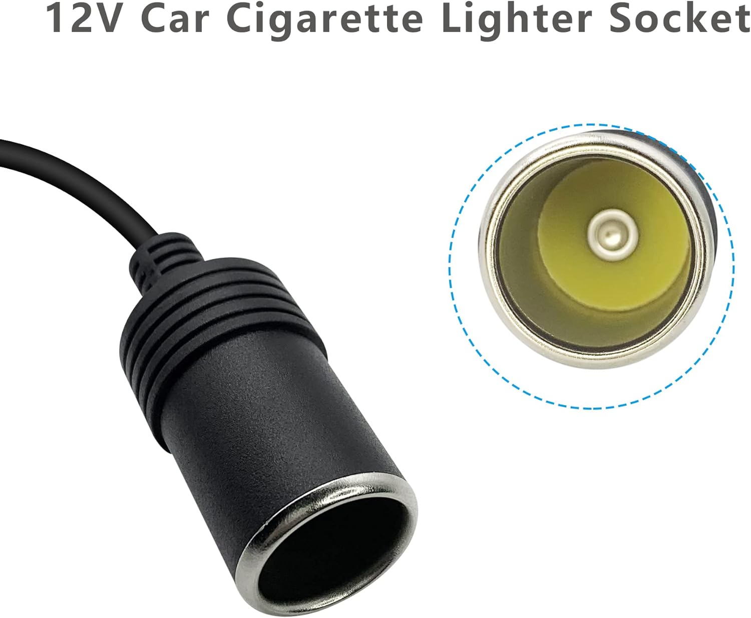 USB C Male to 12V Car Cigarette Lighter Socket Female Converter Cable 1 Ft,USB C to Cigarette Lighter Adapter for Dash Cam, GPS