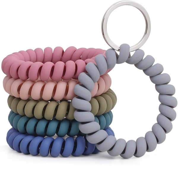 6PCS Stretchable Bracelet Keychain Wristlet - Compatible with Multi-Brand Key Fobs