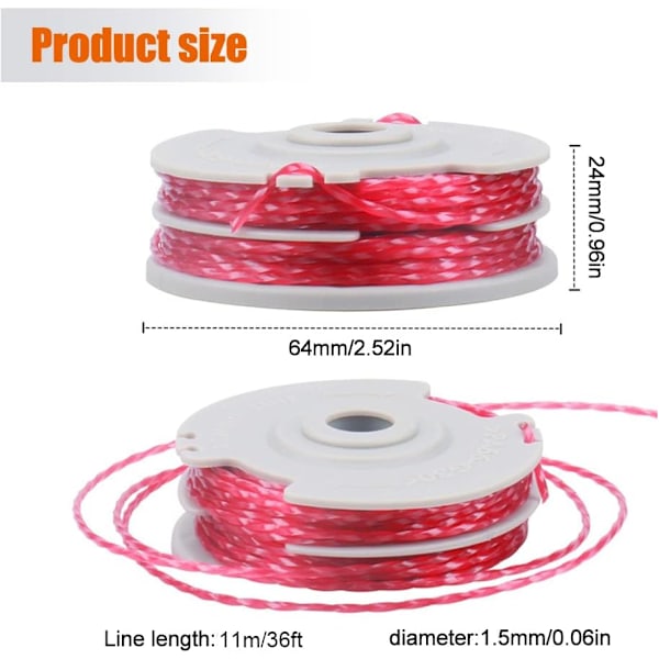 4-pack string trimmer line spool for Flymo FLY021 brush cutter line spool replacement spool for Flymo string trimmer 36ft/1.5mm