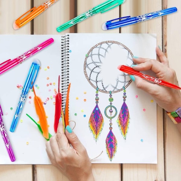 Erasable Gel Ink Pens 12 Pack Precise Writing Compatible with Popular Brands