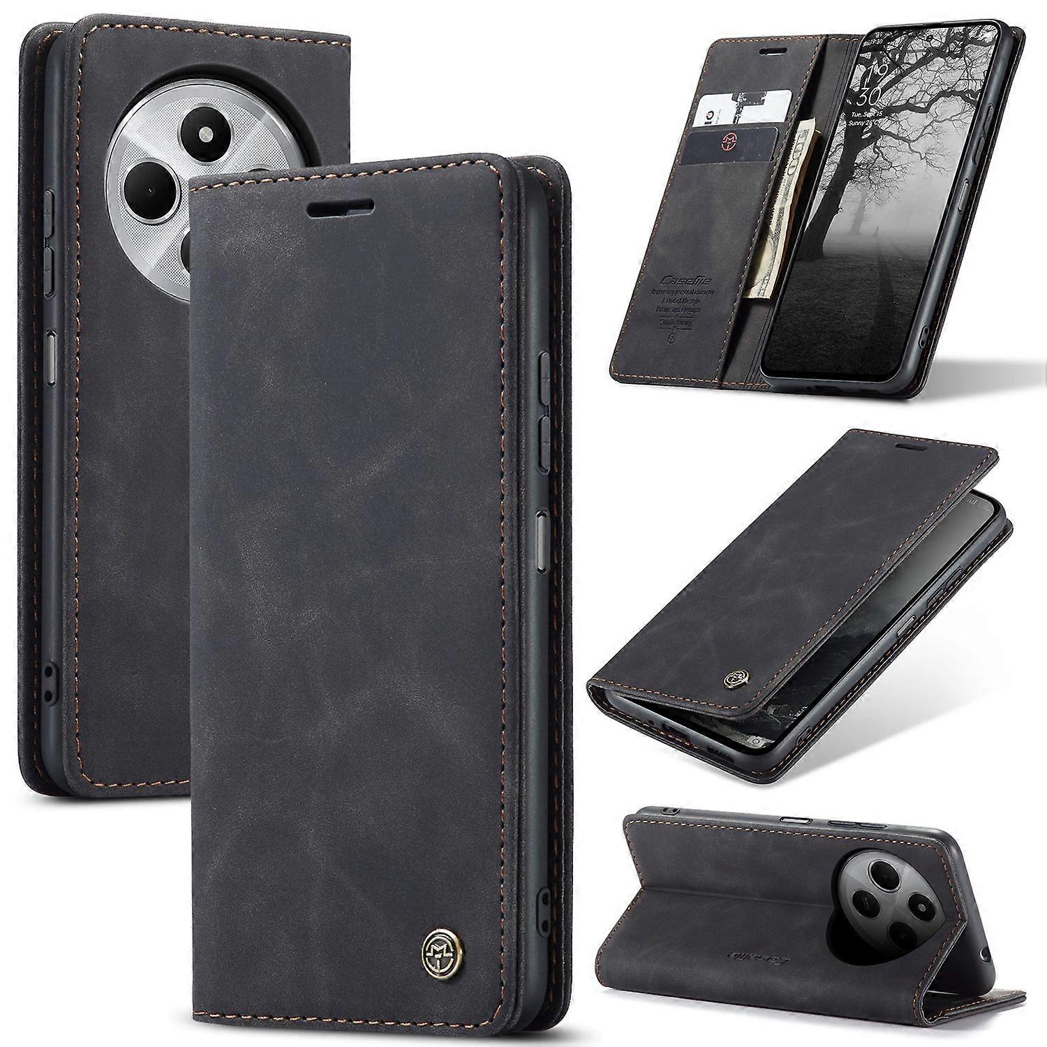 Xiaomi Redmi 14C Phone Case Leather Compatible with Xiaomi Card Holder Stand Multicolor Style CASEME 013 Series