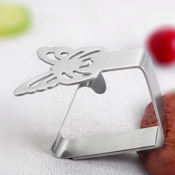 Butterfly-Shaped Cloth Clips / Cloth Holders, 4-pack Silver
