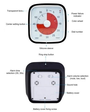 Visual Timer 60 Minute Classroom Timer for Kids Black 150