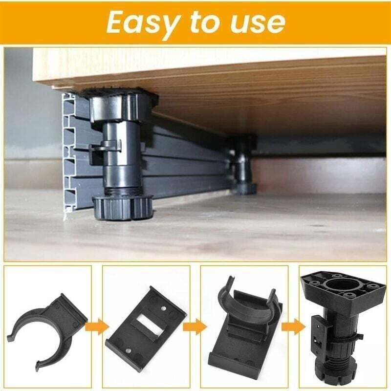 DEBUNS Furniture Foot Fixing Clamp, 20 Pcs 28mm to 32mm Screwable Plinth Clamp with 40 Screws for Kitchen Kick Plate