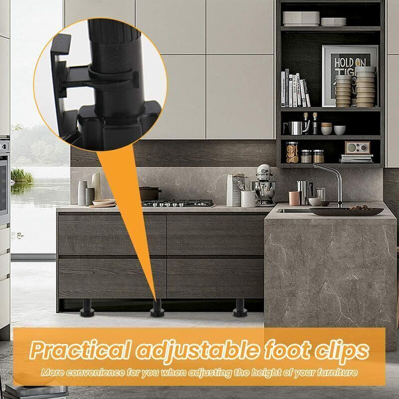 DEBUNS Furniture Foot Fixing Clamp, 20 Pcs 28mm to 32mm Screwable Plinth Clamp with 40 Screws for Kitchen Kick Plate