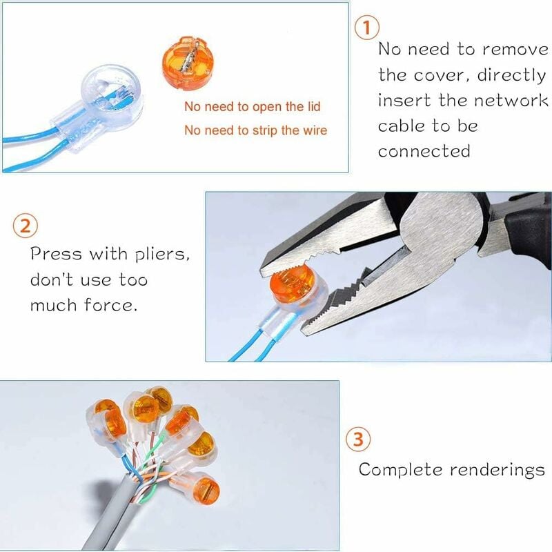 100pcs Scotchlok UY Waterproof Connector, Resin Filled Cable Connectors Wire Terminals for Garden & Outdoor Robotic Lawn Mower