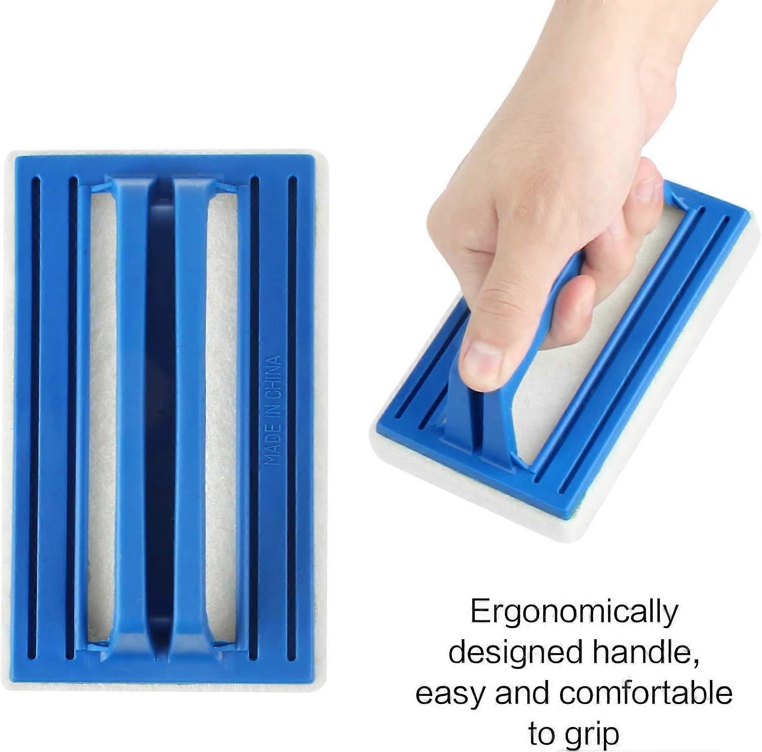 Pool Wall Brush, Sponge Pool Scrubbing Brush, 2-Piece Set, White, with Handle for Hot Tub and Pool Cleaning