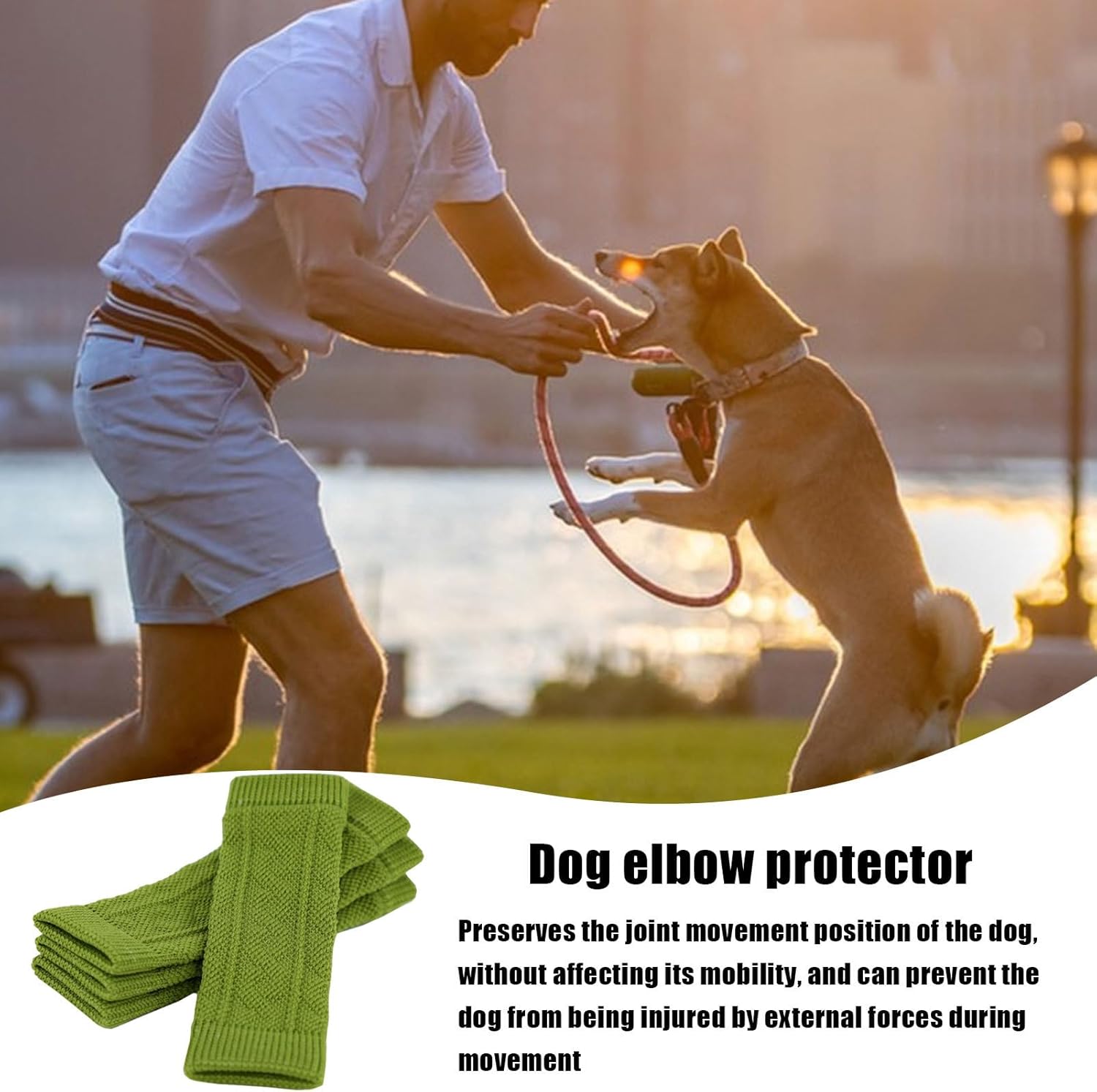 Dog Elbow Protector, 4 Dog Legs Knitted Socks, Dog Wound with Skin Friendly, Pet Leg Wound Protector, Dog Leg Warmer Wraps, Pet Elbow Protective Sleeve for Small Medium Dogs