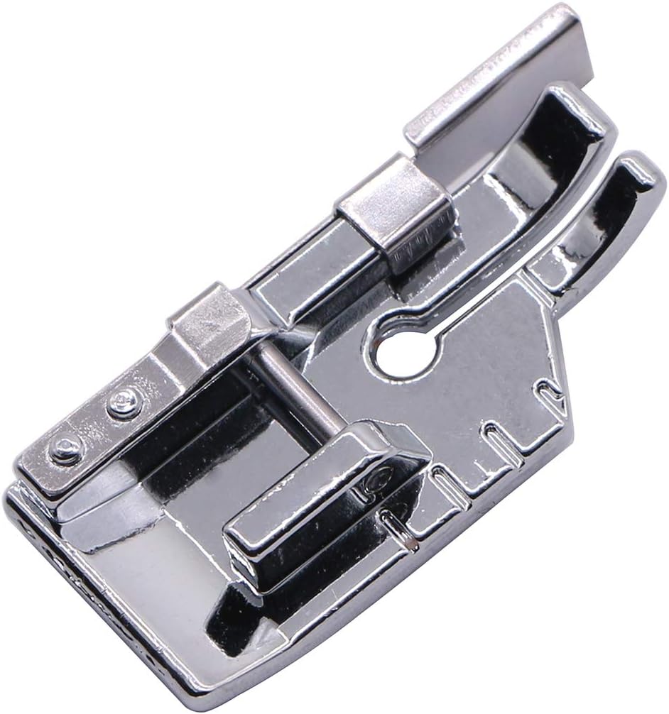 1/4'' (Quarter Inch) Quilting Patchwork Sewing Machine Presser Foot with Edge Guide for All Low Shank Snap-On Singer, Brother, Babylock, Euro-Pro, Janome, Juki, Kenmore, New Home, White, Simplicity