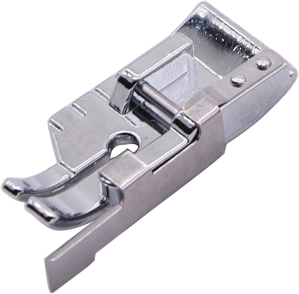 1/4'' (Quarter Inch) Quilting Patchwork Sewing Machine Presser Foot with Edge Guide for All Low Shank Snap-On Singer, Brother, Babylock, Euro-Pro, Janome, Juki, Kenmore, New Home, White, Simplicity