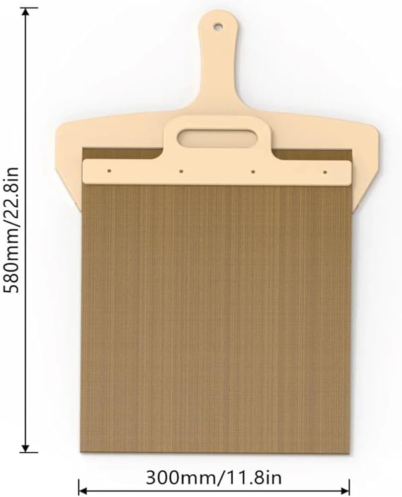 Pizza Smart Slide Magic Pizza Pizza Slide, Pizza Paddle with Handle - Sliding Pizza Shovel Slide, Detachable for Easy Pizza Transfer, Brown