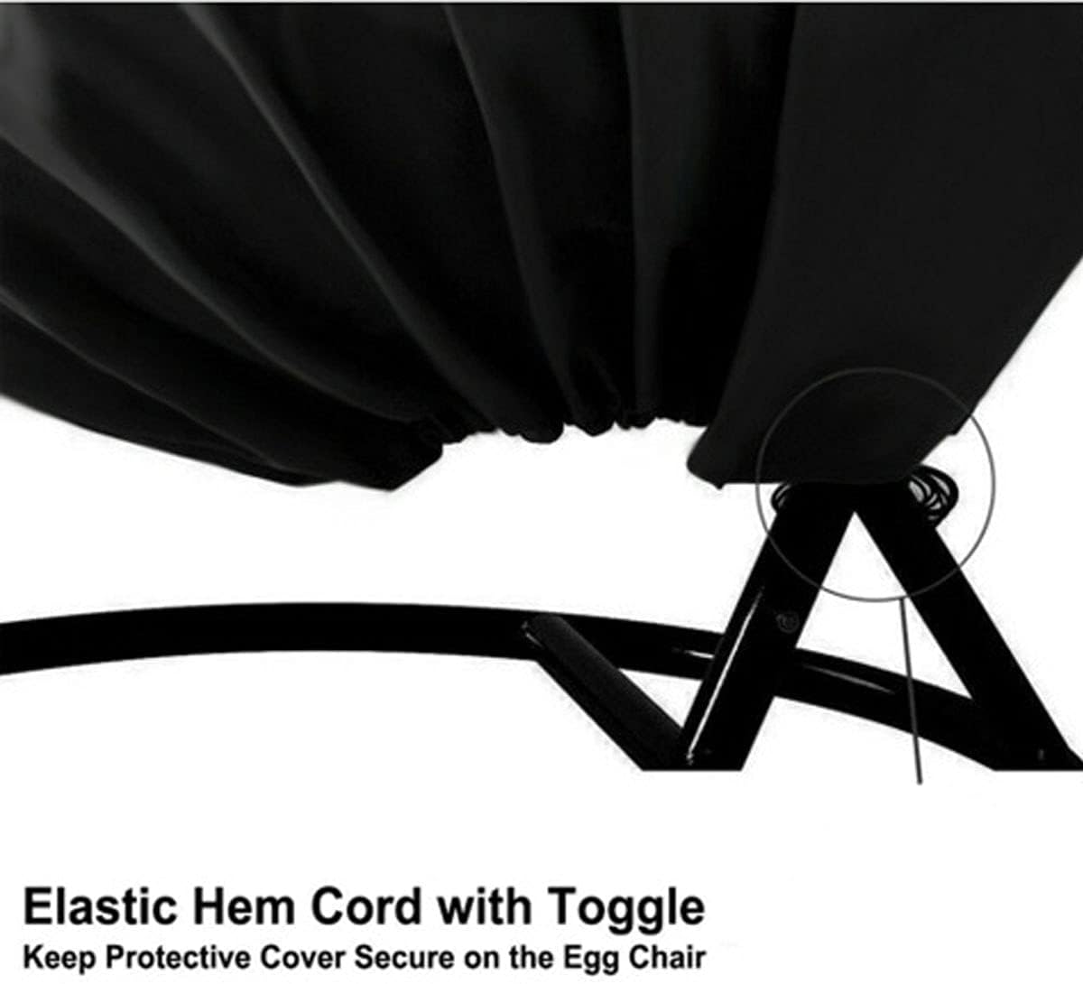 Updated Classic Waterproof Hammock Swing Chair Cover Patio Hanging Chaise Lounge and Stand Cover 73 Inch Outdoor Accessory Hanging Curved Steel Chaise Lounge Chair Covers (Black) (Black)