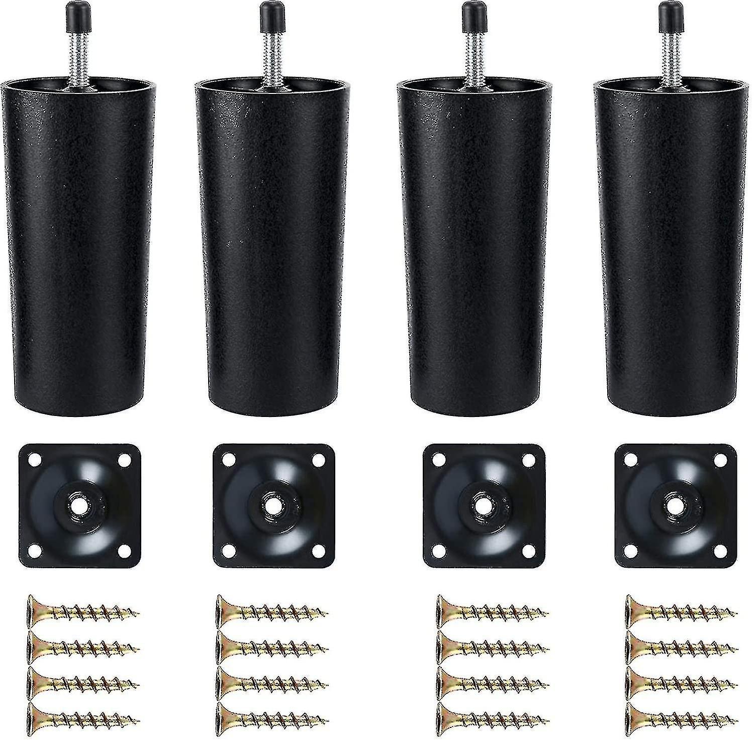 Sofa Replacement Legs 4-Pack Plastic Furniture Legs with Mounting Plates, Compatible with yux Model