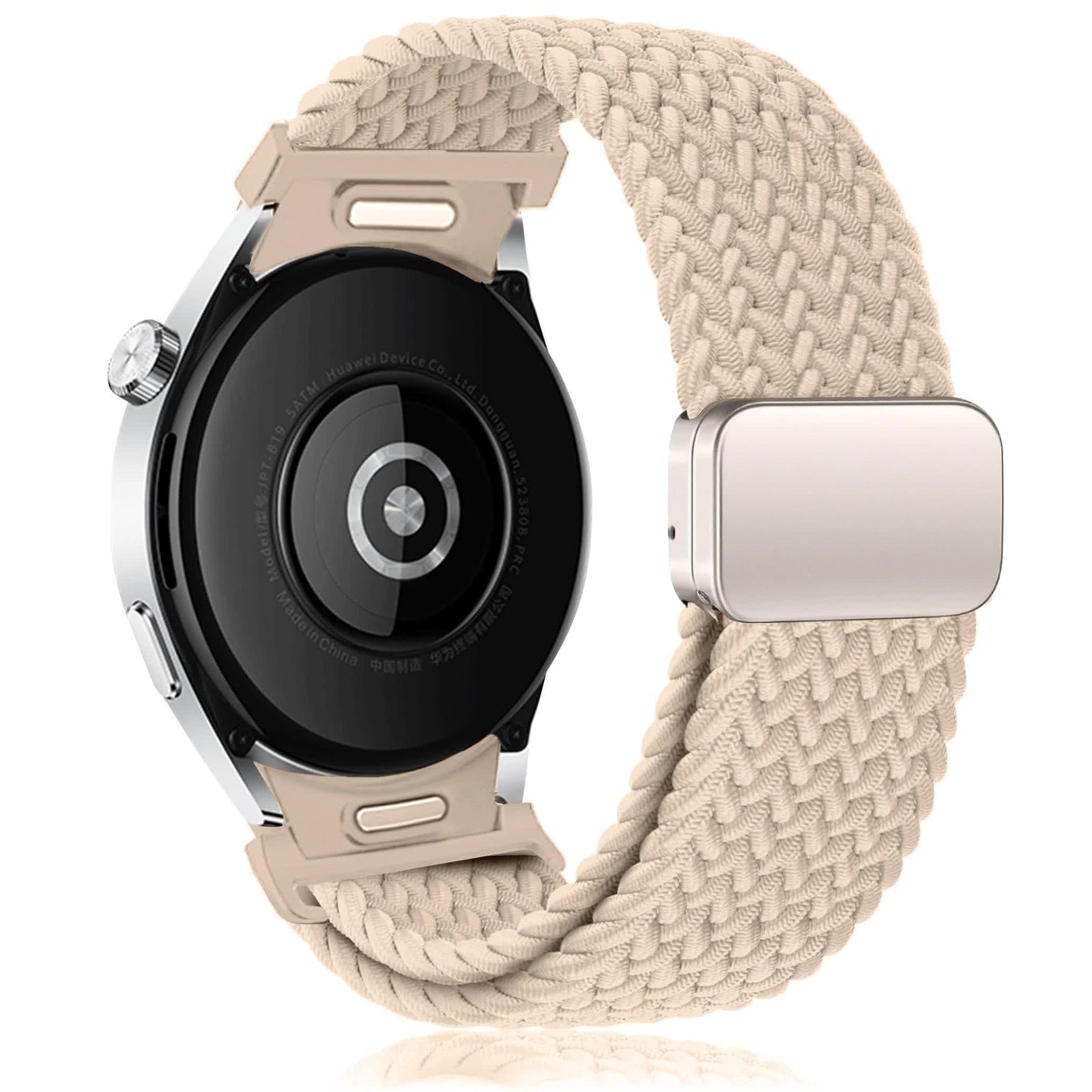 Compatible with Samsung Galaxy Watch 6 5 Pro 4 Classic Magnetic Braided Bracelet 40mm 44mm 45mm 47mm 43mm No Gap Milk Tea Color