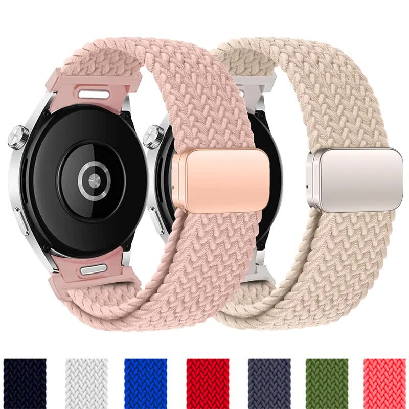 Compatible with Samsung Galaxy Watch 6 5 Pro 4 Classic Magnetic Braided Bracelet 40mm 44mm 45mm 47mm 43mm No Gap Milk Tea Color