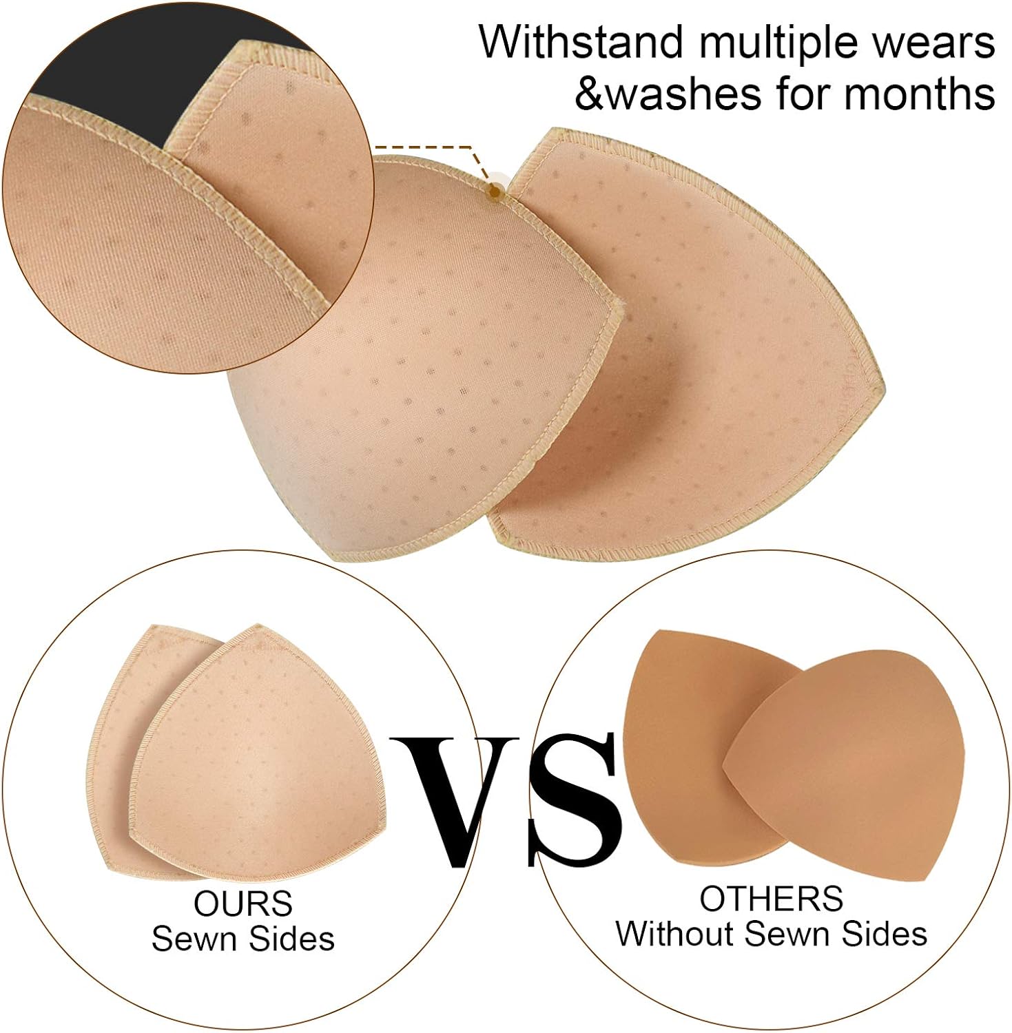 Bra Pads Insert 5 Pairs. Bra Pads Breathable Dcup