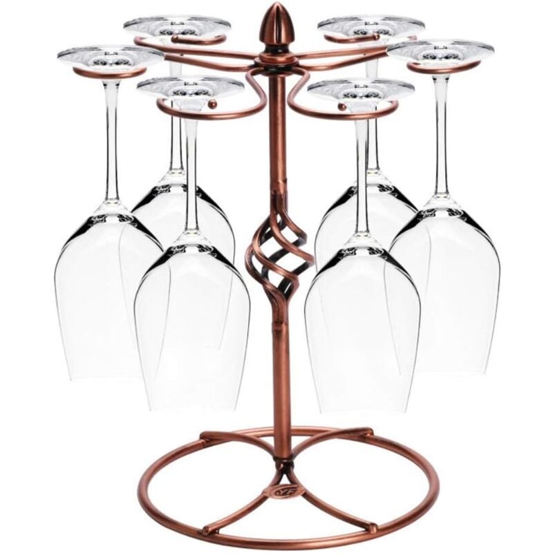 Wine Glass Rack Holds 6 Compatible with Drying Storage 1pc