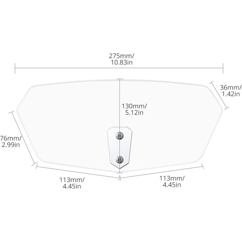 Motorcycle Windshield Adjustable Clip-On Windshield Spoiler Extension Wind Deflector for Motorcycle - Clear