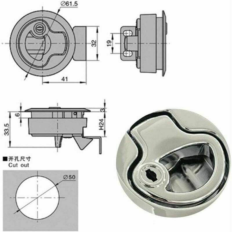 Boat Hatch Lock Pull Marine, Zinc Alloy Recessed Hatch Lock with Locking Door for Yacht Trailer Motorhome Deck Hatch Door Cabinet..DEBUNS