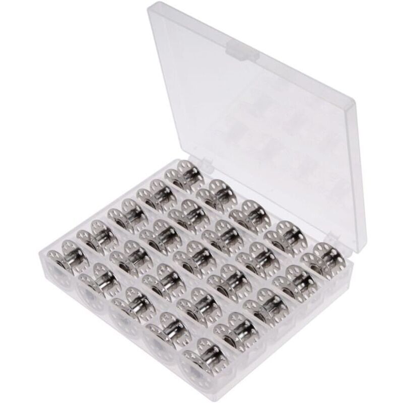 Metal Bobbins with Case for Standard Household Sewing Machine Brother Singer Bernina Pfaff Elna Babylock Kenmore Juki..DEBUNS