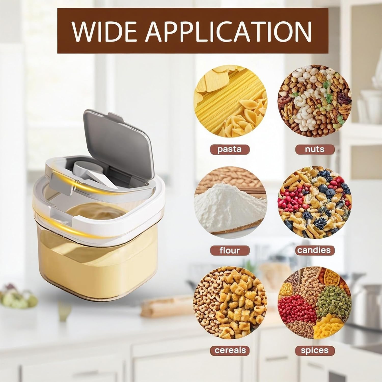 sugar container with spoon, Coffee and Dry Food Storage Containers, BPA-Free, Stackable, Easy-Clean, Perfect for Coffee, Flour, Sugar (0.85qt)